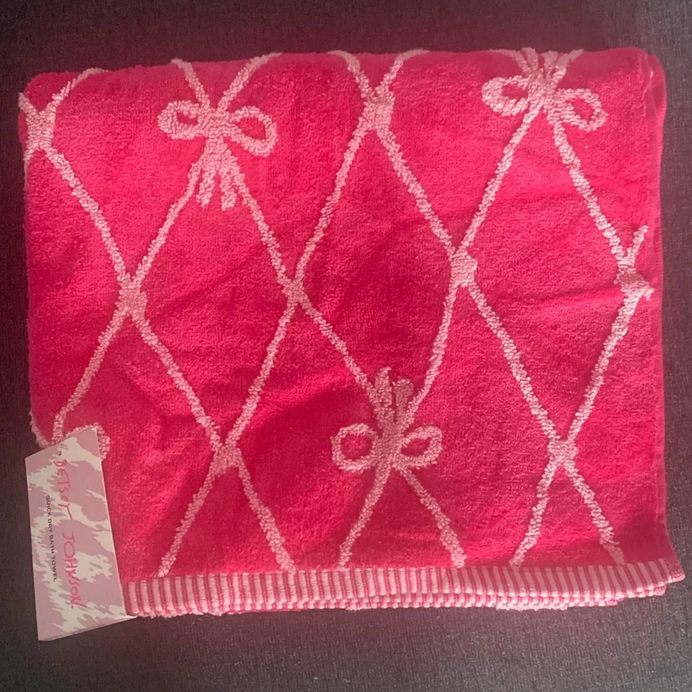 RESTOCKED BETSEY JOHNSON PINK BOWS PINK 6PC BATHROOM BATH TOWEL SET 🎀